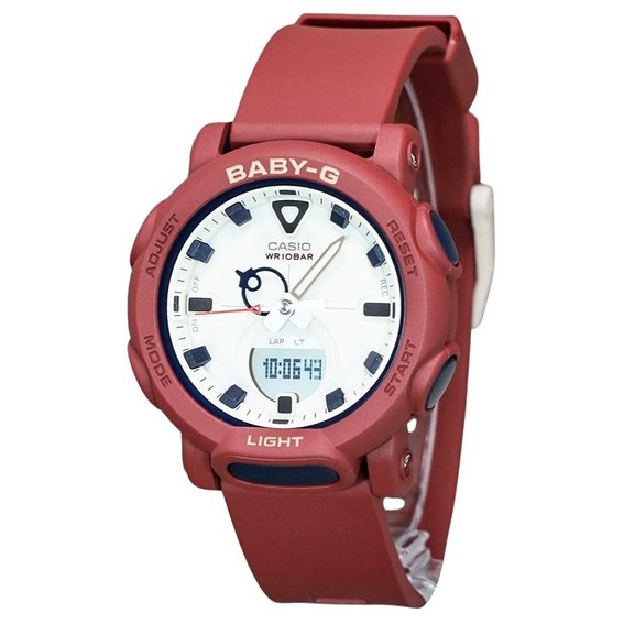 卡西歐 Baby-G 類比數位生物基樹脂錶帶白色錶盤石英 BGA-310RP-4A 100M 女士手錶