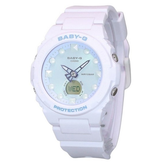 卡西歐 Baby-G 未來派全像類比數位淺綠色錶盤石英 BGA-320FH-4A 100M 女士手錶 zh-CHS