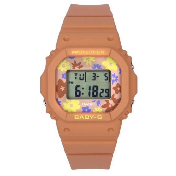 卡西歐 Baby-G 復古花田數位樹脂錶帶石英 BGD-565RP-4 100M 女士手錶