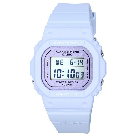 Relógio feminino Casio Baby-G digital florido primavera cores quartzo BGD-565SC-2 100M