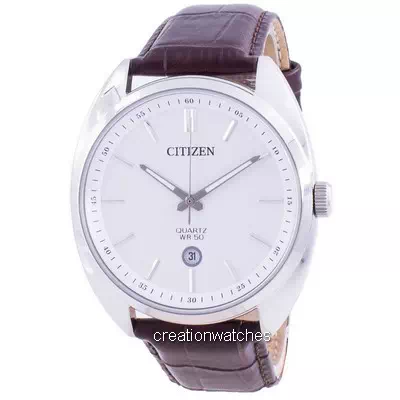 Reloj para hombre Citizen con esfera blanca y correa de cuero de cuarzo BI5090-09A