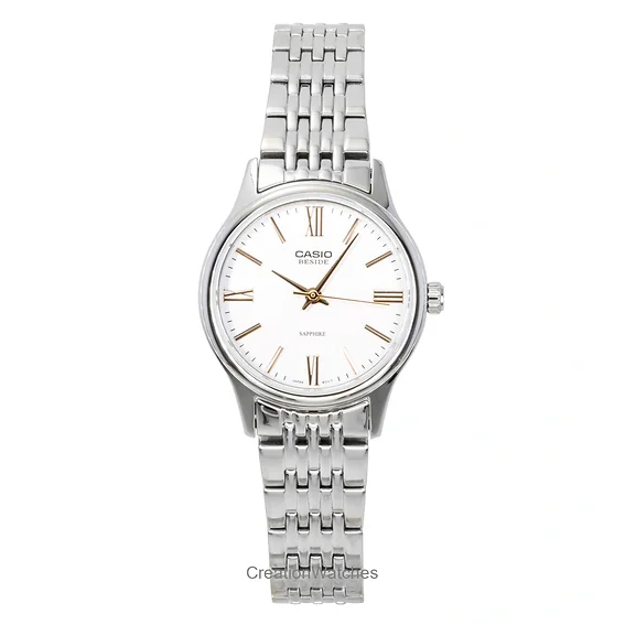 Casio Beside Analog Stainless Steel White Dial Quartz BLS-100D-7AV Women's Watch