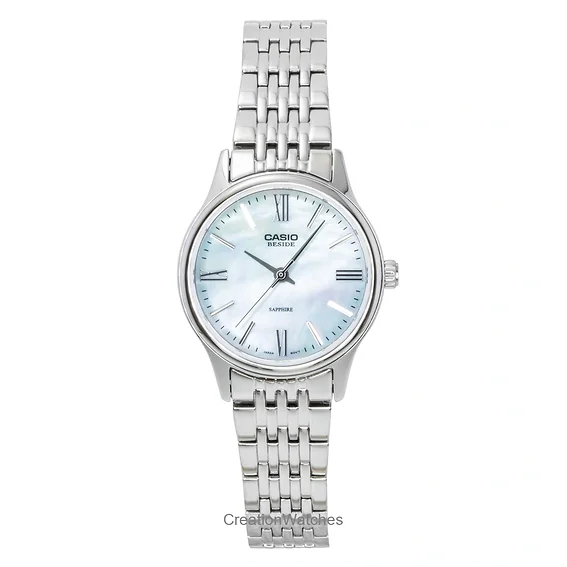Casio Beside Analog Stainless Steel Mother of Pearl Dial Quartz BLS-100DS-2AV Women's Watch