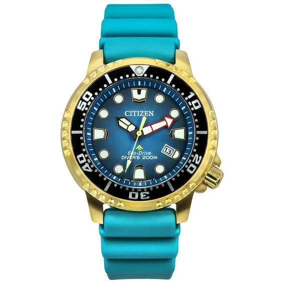 Citizen Promaster Dive Polyurethane Strap Turquoise Dial Eco-Drive Diver's BN0162-02X 200m Men's Watch
