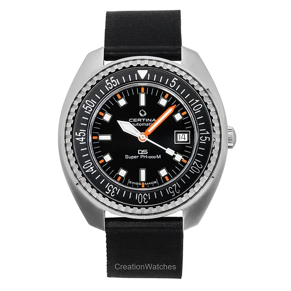 Certina DS Super PH1000M Synthetic Strap Black Dial Automatic Diver's C024.907.18.051.00 Men's Watch