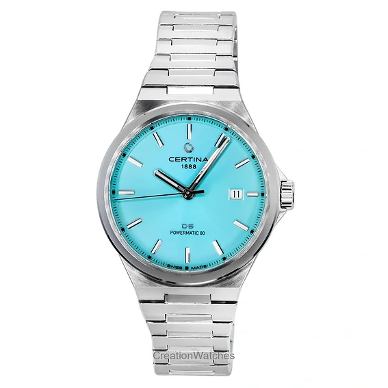 Certina DS-8 Powermatic 80 Stainless Steel Light Blue Dial Automatic C043.407.11.351.00 100M Unisex Watch