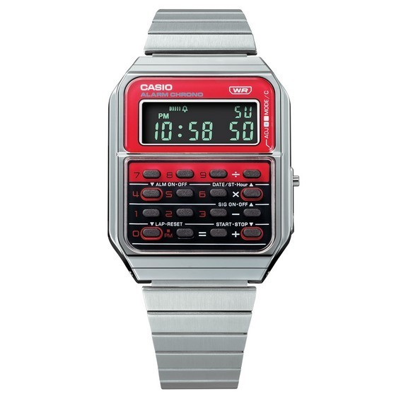 Casio Vintage Heritage Colours Digital Stainless Steel Quartz CA-500WE-4B นาฬิกาเครื่องคิดเลข Unisex