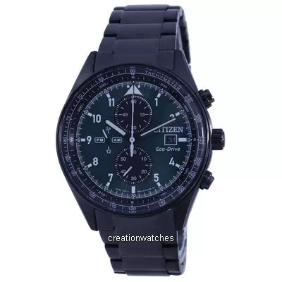Relógio masculino Citizen Chronograph Aço Inoxidável Eco-Drive CA0775-87X 100M