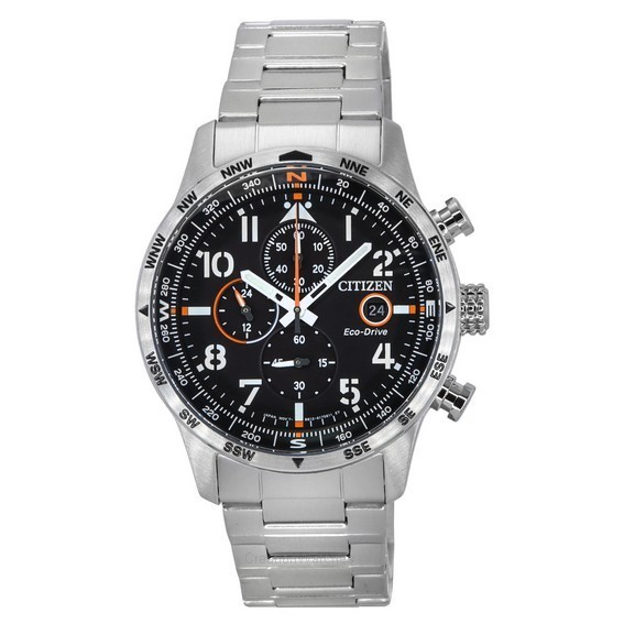 Citizen Eco-Drive Chronograph Stainless Steel Black Dial CA0790-83E 100M Men's Watch