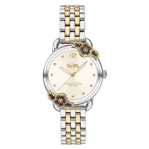 Coach Delancey Tea Rose Silver Dial Two Tone Stainless Steel Quartz 14503212 Women's Watch