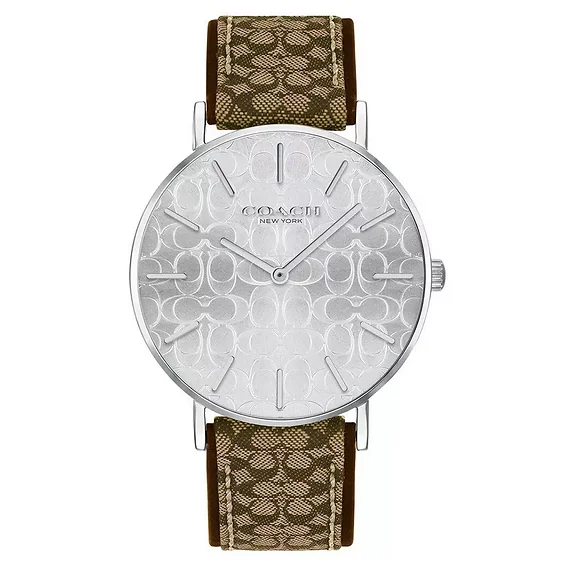 Coach Perry Silver Dial Leather Strap Quartz 14503388 Women's Watch
