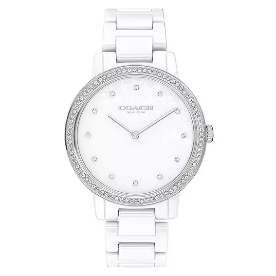 Coach Audrey Crystal Accents Ceramic Quartz 14503499 Women's Watch