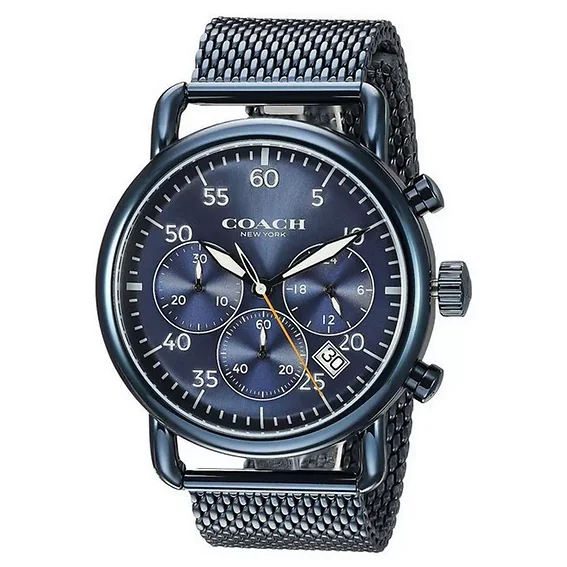 Coach Delancey Blue Dial Stainless Steel Chronograph Quartz 14602374 Men's Watch