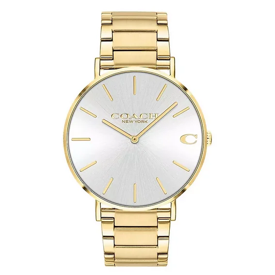Coach Charles Silver Dial Gold Tone Stainless Steel Quartz 14602430 Men's Watch