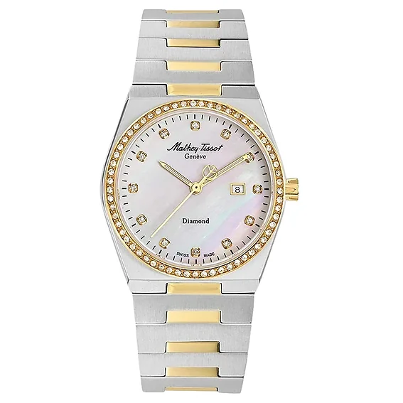 Mathey-Tissot Zeus Two Tone Stainless Steel Mother Of Pearl Dial Quartz D118SBYI Women's Watch