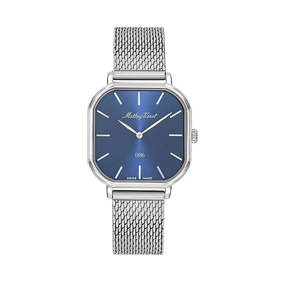Mathey-Tissot Monsoon Square Stainless Steel Blue Dial Quartz D7917ABU Women's Watch