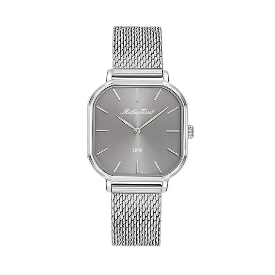 Mathey-Tissot Monsoon Square Stainless Steel Silver Dial Quartz D7917AS Women's Watch