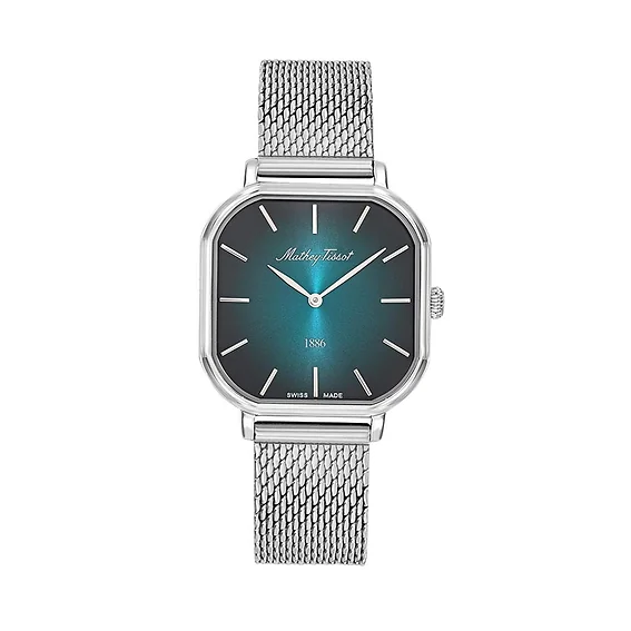 Mathey-Tissot Monsoon Square Stainless Steel Green Dial Quartz D7917AV Women's Watch