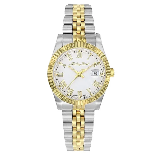 Mathey-Tissot Mathy III Roman Two Tone Stainless Steel White Dial Quartz D810BBR Women's Watch