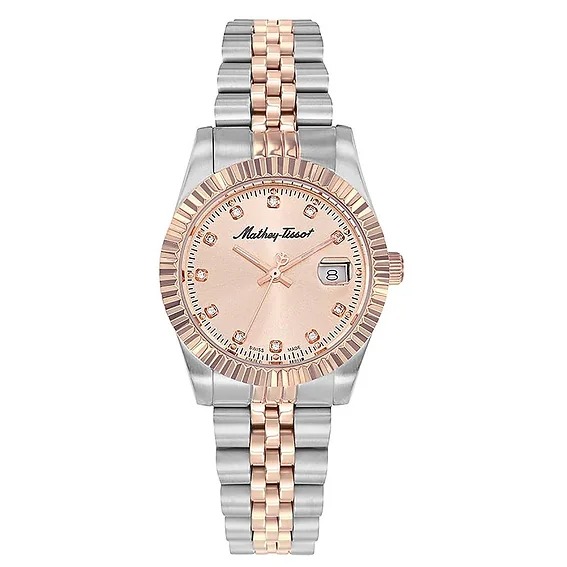 Mathey-Tissot Mathy III Two Tone Stainless Steel Pink Dial Quartz D810RSAL Women's Watch