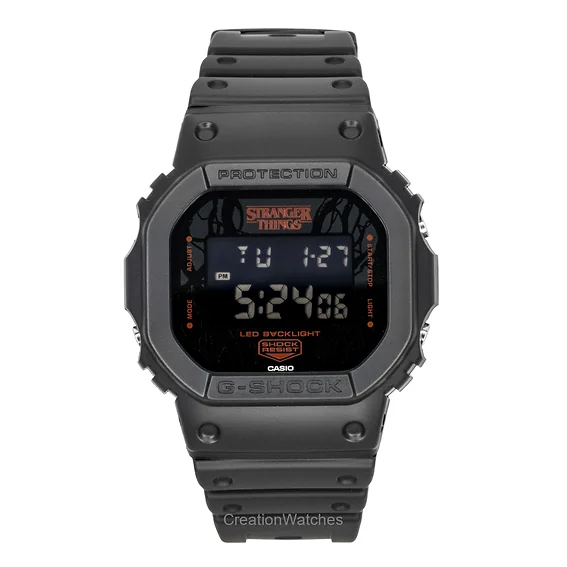 Casio G-Shock Digital Stranger Things Bio-Based Resin Strap Quartz DW-5600STT-1 200M Men's Watch