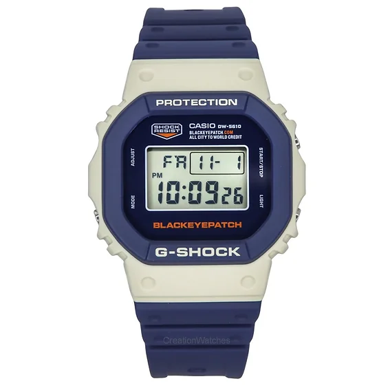 Casio G-Shock Digital BlackEyePatch Collaboration Bio-Based Resin Strap Quartz DW-5610BEP-2 200M Men's Watch