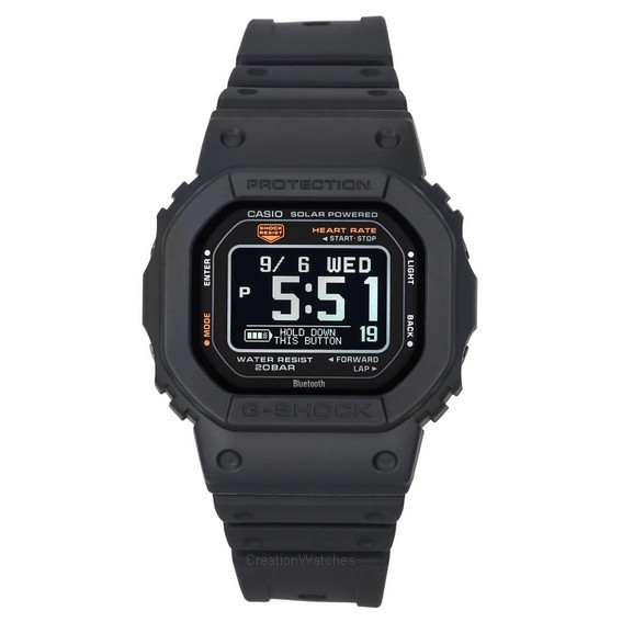Мужские часы Casio G-Shock Move Mobile Link с цифровым полимерным ремешком Solar DW-H5600-1 200M