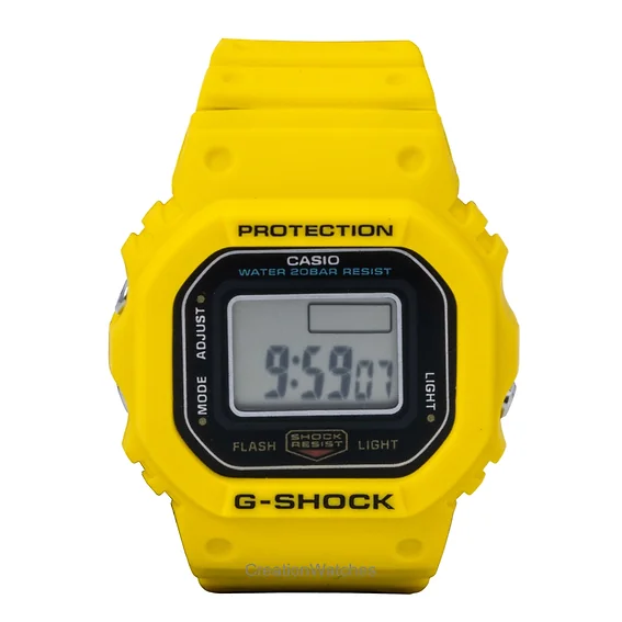 Casio G-Shock Nano Digital Yellow Bio-Based Resin Strap Quartz DWN-5600-9 200M Unisex Watch