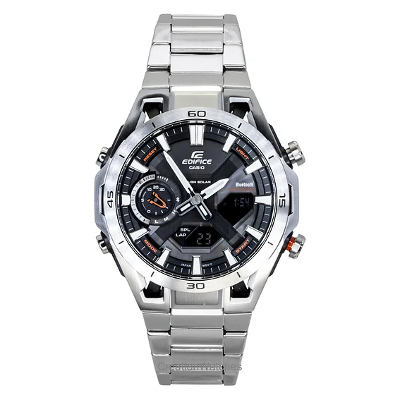 Casio Edifice Analog Digital Smartphone Link Stainless Steel Black Dial Solar ECB-2300D-1A 100M Men's Watch