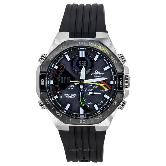 卡西欧大厦模拟数字移动链接黑色表盘坚韧太阳能 ECB-950MP-1A 100M 男士手表