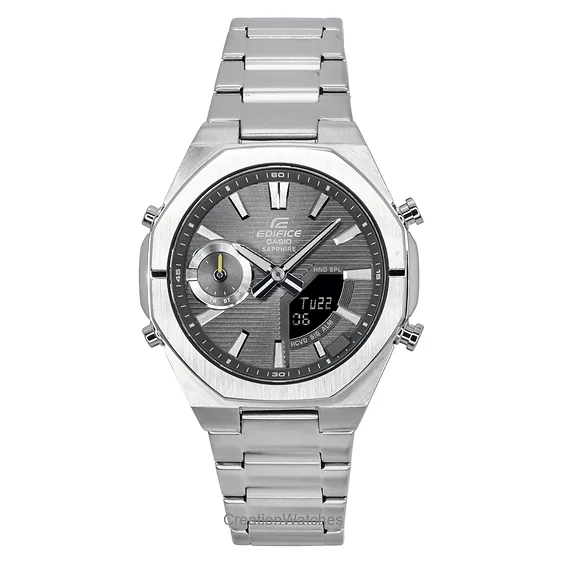 Casio Edifice Analog Digital Smartphone Link Stainless Steel Grey Dial Quartz ECB-S10D-8A 100M Men's Watch