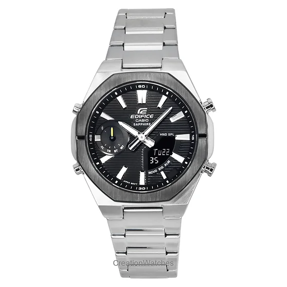 Casio Edifice Analog Digital Smartphone Link Stainless Steel Black Dial Quartz ECB-S10DB-1A 100M Men's Watch