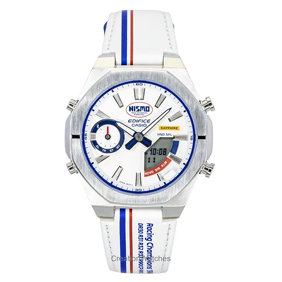 Casio Edifice Analog Digital NISMO Heritage Edition Smartphone Link Silver Dial Quartz ECB-S10NIS-7A 100M Men's Watch