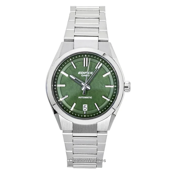 Casio Edifice Analog Stainless Steel Forged Carbon Green Dial Automatic EFK-100D-3A 100M Men's Watch
