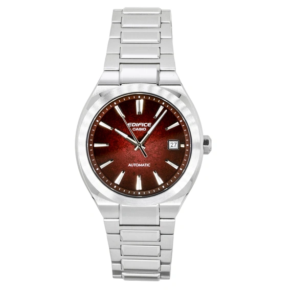 Casio Edifice Analog Stainless Steel Red Dial Automatic EFK-200D-4A 100M Men's Watch