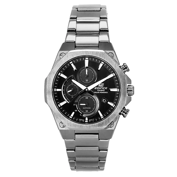 Casio Edifice Slim Line Chronograph With Sapphire Crystal Analog Grey Dial Solar EFS-S570DC-1A 100M Men's Watch