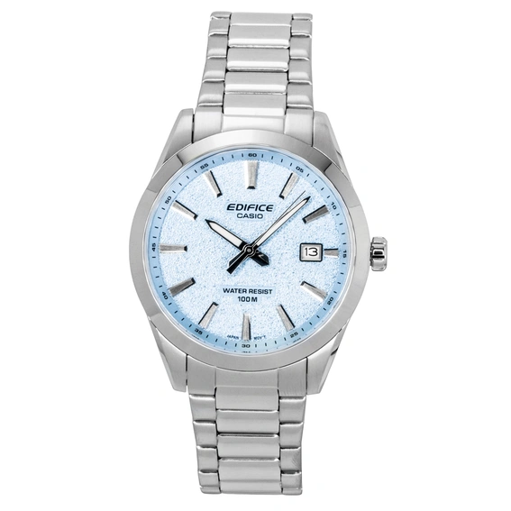 Casio Edifice Analog Stainless Steel Light Blue Dial Quartz EFV-160D-2BV 100M Men's Watch