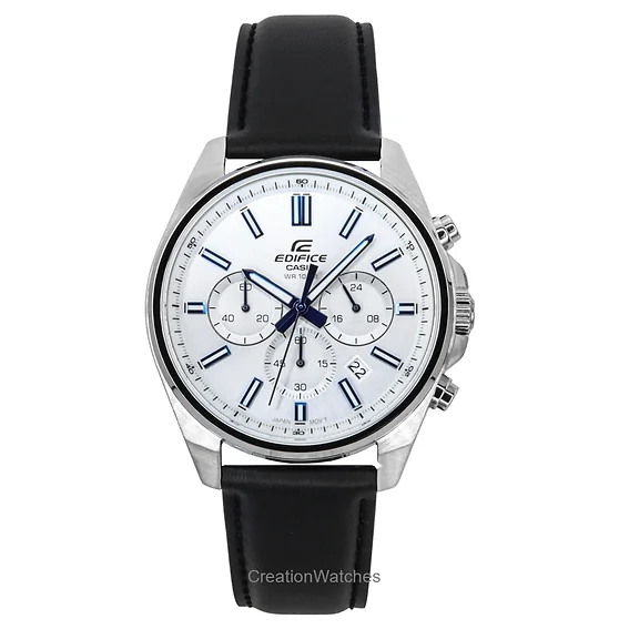 Casio Edifice Analog Standard Chronograph White Dial Quartz EFV-650L-7AV 100M Men's Watch