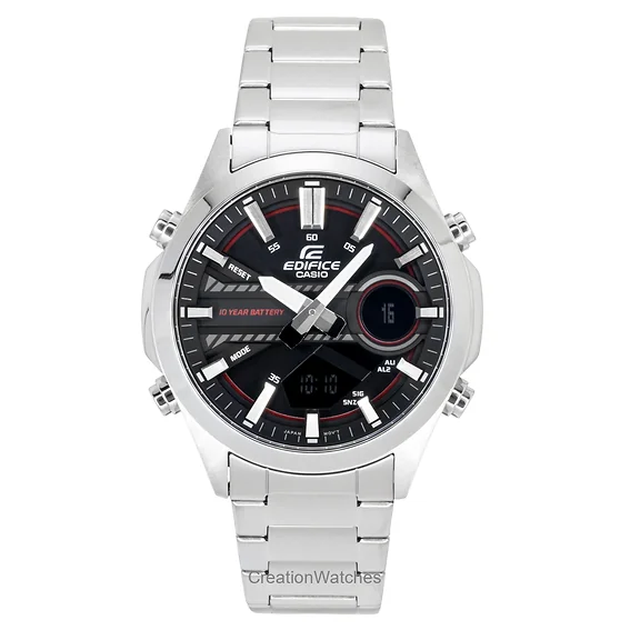 Casio Edifice Analog Digital Stainless Steel Black Dial Quartz EFV-C120D-1A4 100M Men's Watch