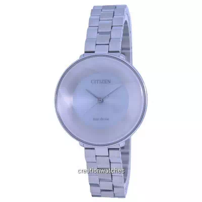 Relógio feminino Citizen Silver Dial de aço inoxidável Eco-Drive EM0600-87A