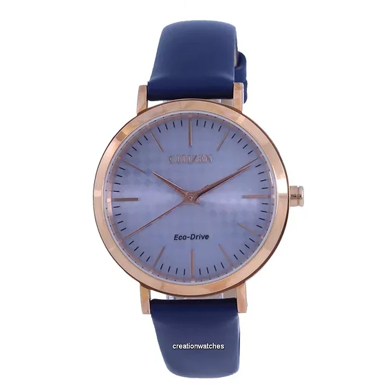 Citizen Silver Dial Leather Strap Eco-Drive EM0763-07A 100M Women's Watch