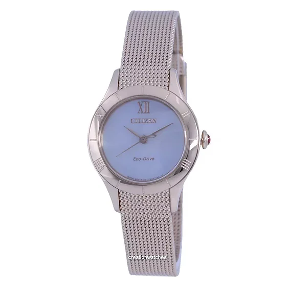 Citizen Mother Of Pearl Dial Gold Tone Stainless Steel Eco-Drive EM0783-85D Women's Watch