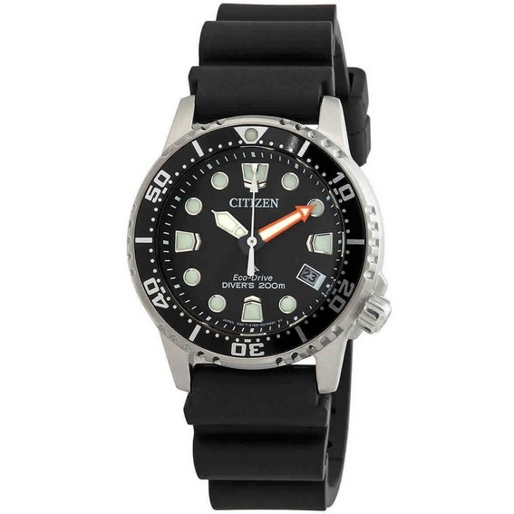 Женские часы Citizen Promaster Dive Eco-Drive из поликарбоната с черным циферблатом Diver's EO2020-08E 200M