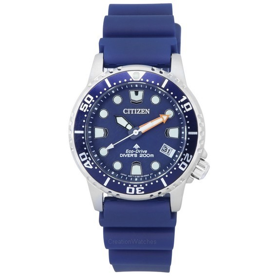 Relógio feminino Citizen Promaster Marine Blue Dial Eco-Drive Diver EO2021-05L