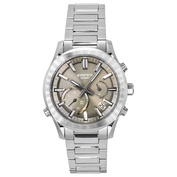 Casio Edifice Analog Chronograph Smartphone Link Stainless Steel Brown Dial Solar EQB-1300D-5A 100M Men's Watch
