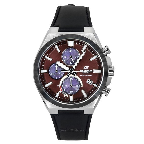 Đồng hồ đeo tay nam Casio Edifice Analog Chronograph mặt số màu đỏ tía năng lượng mặt trời EQS-950BL-5A 100M