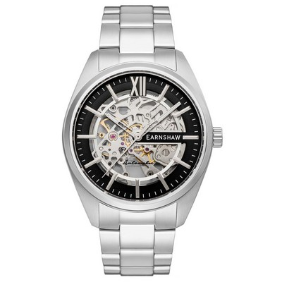 Relógio masculino Thomas Earnshaw Smeaton edição limitada mostrador preto esqueleto automático ES-8208-11