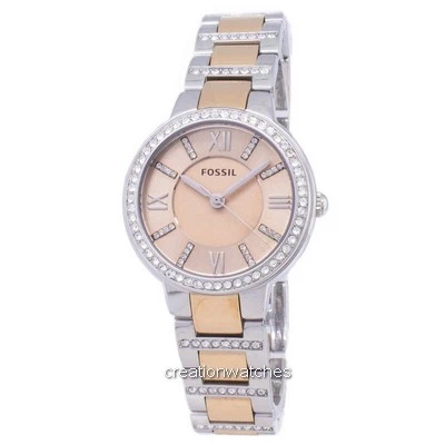 Fossil Virginia Rose Dial Cristal Two-tone ES3405 Mulheres Assista
