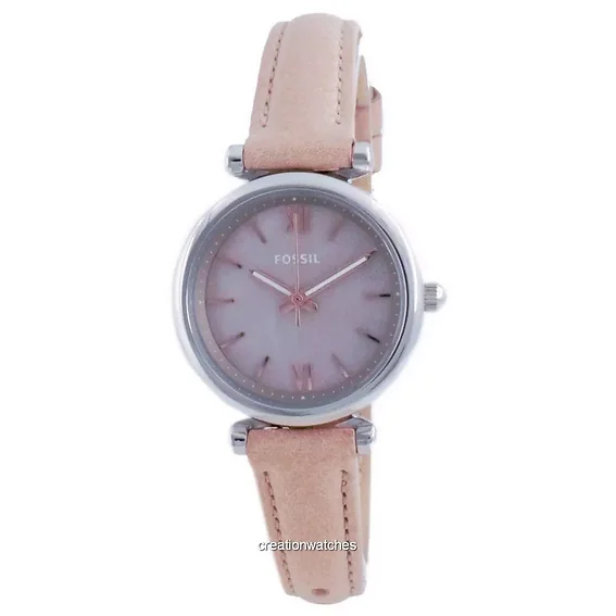 Fossil Carlie Mini Mother Of Pearl Dial Leather Quartz ES4530 Women's Watch