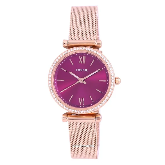 Fossil Carlie Rose Gold Stainless Steel Quartz ES5011 Women's Watch